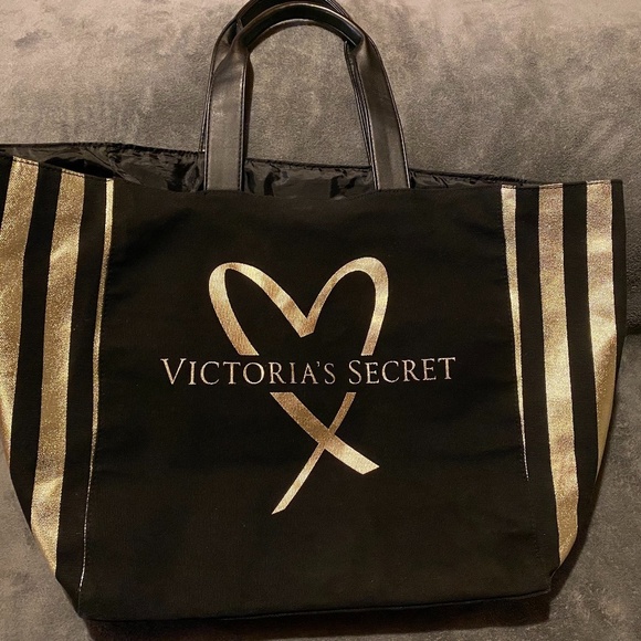 Victoria's Secret Black and Gold Tote - Picture 1 of 2